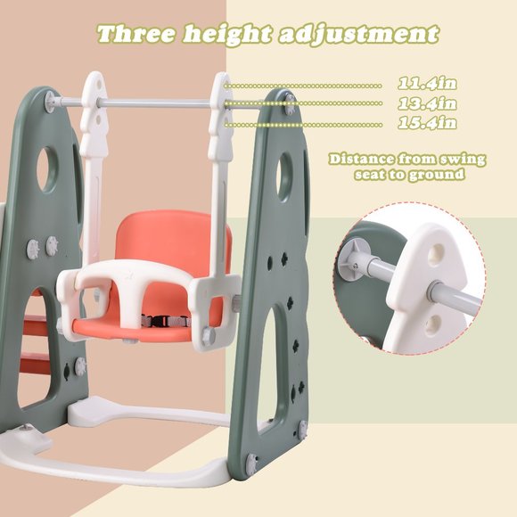6 in 1 Toddler Slide and Swing Set - Picture 8 of 11